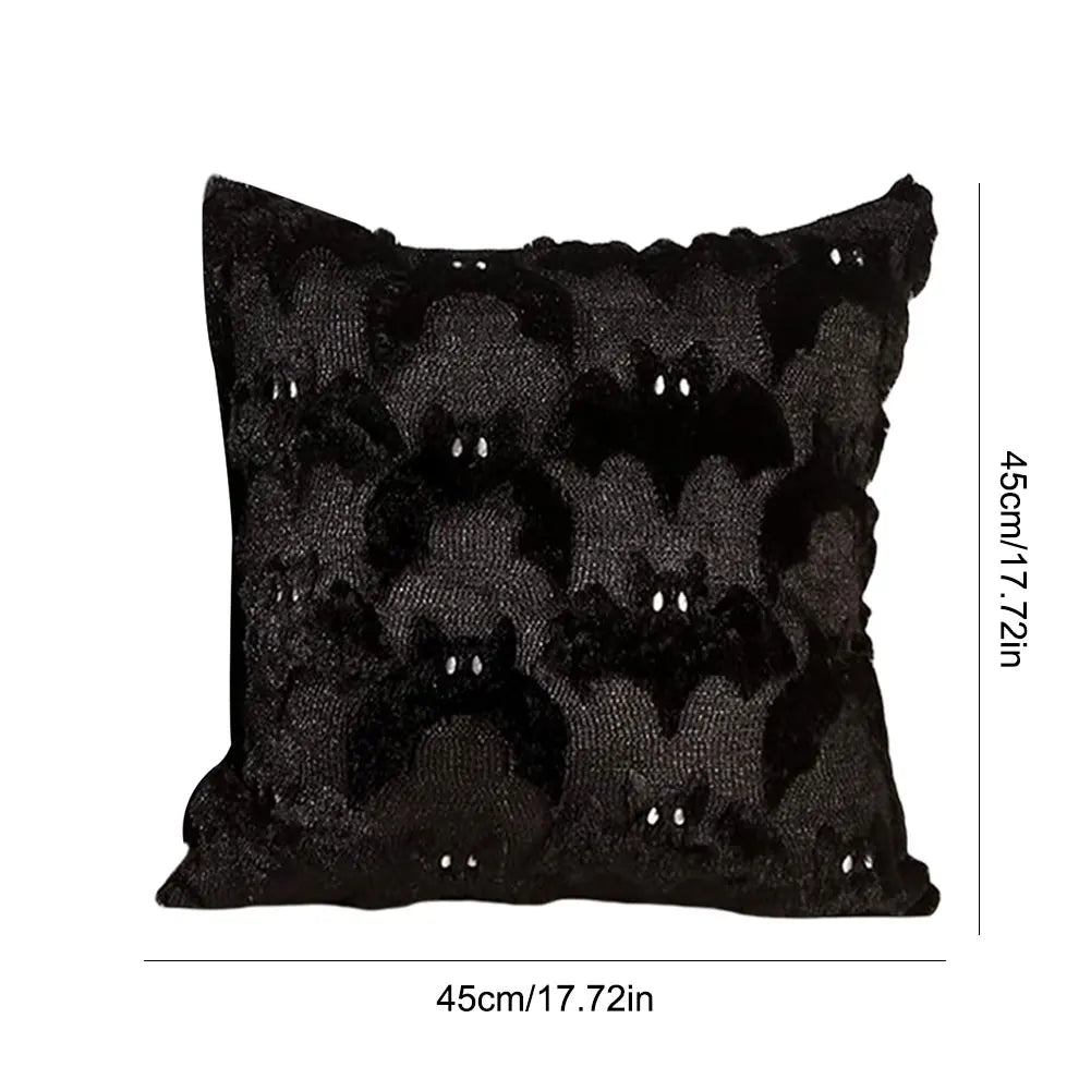 Halloween Plush Faux Fur Pillowcase Washable Soft Pillow Case Comfortable Ghost&Pumpkin Pillow Cover for Festive Home Accent Peaceful Pleasures Health and Wellness D