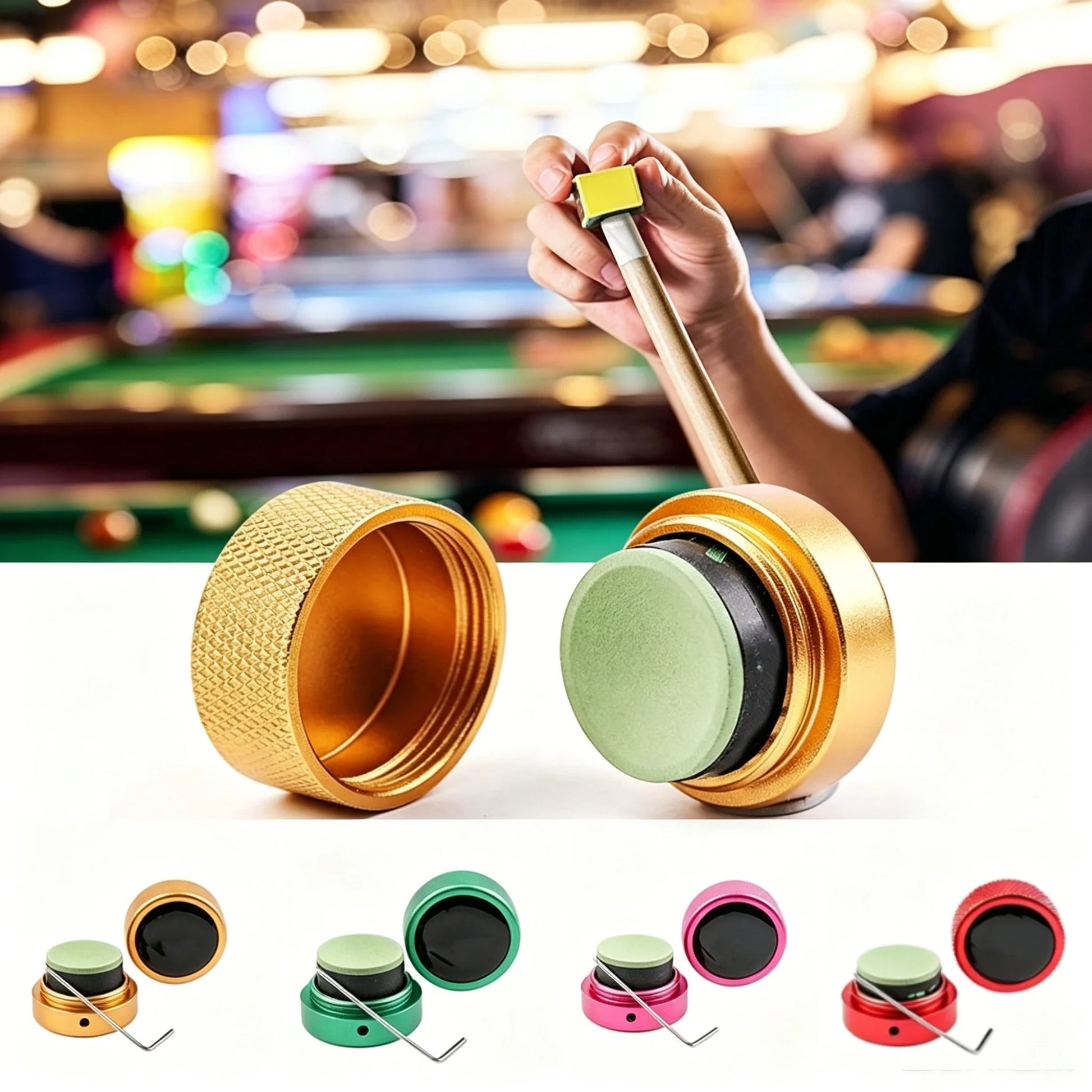 Silent Magnetic Billiard Chalk Holder – Aluminum Alloy Pool Snooker Billiard Chalk Holder Oasis Select