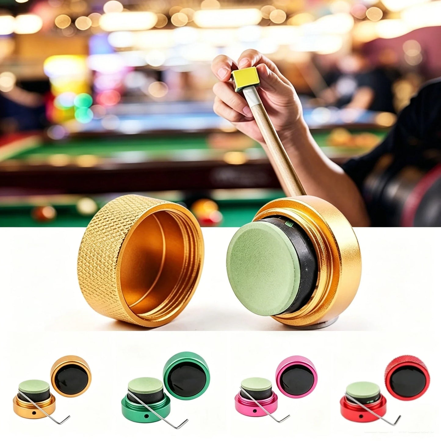 Silent Magnetic Billiard Chalk Holder – Aluminum Pool & Snooker