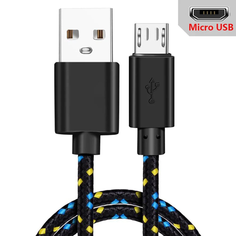 Nylon Braided Micro USB Fast Charge Cable 1M 2M 3M – Android