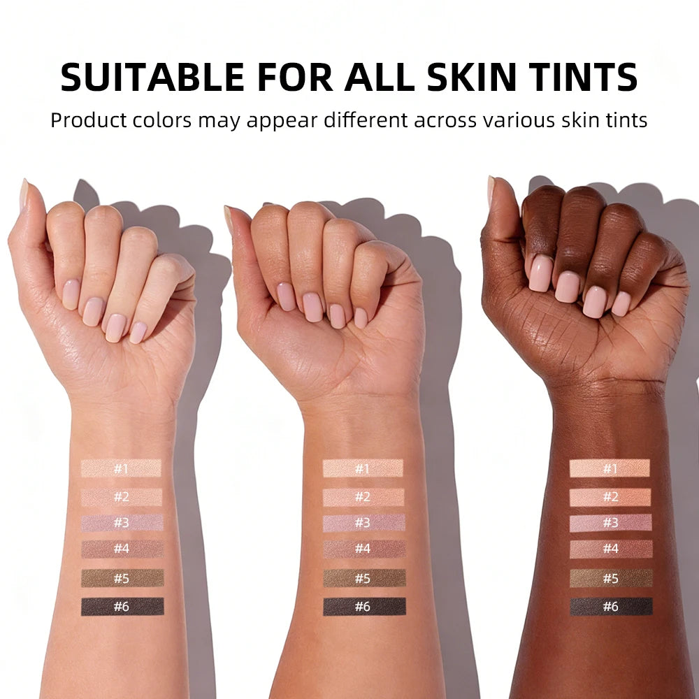 Lakerain 6 Color Eyeshadow Palette Matte Long-Lasting Waterproof Blendable Color High Pigment Nude Party Daily Stage Makeup Peaceful Pleasures Health and Wellness