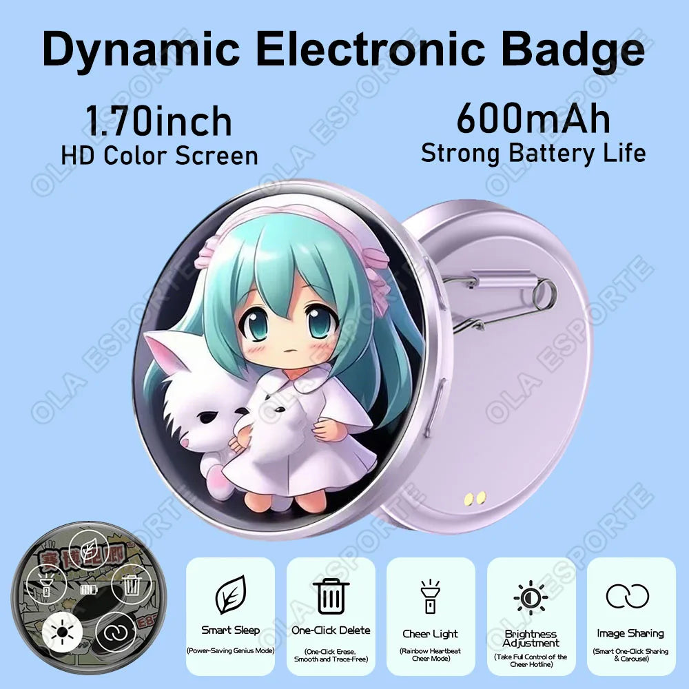 HD Smart E-Badge | Display GIFs, Photos & Animations | Otaku Gift