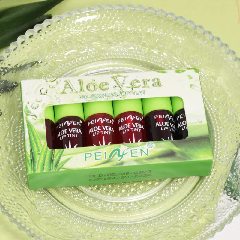 6-Pack Aloe Vera Tinted Lip Oil Set – Hydrating Lip Glaze