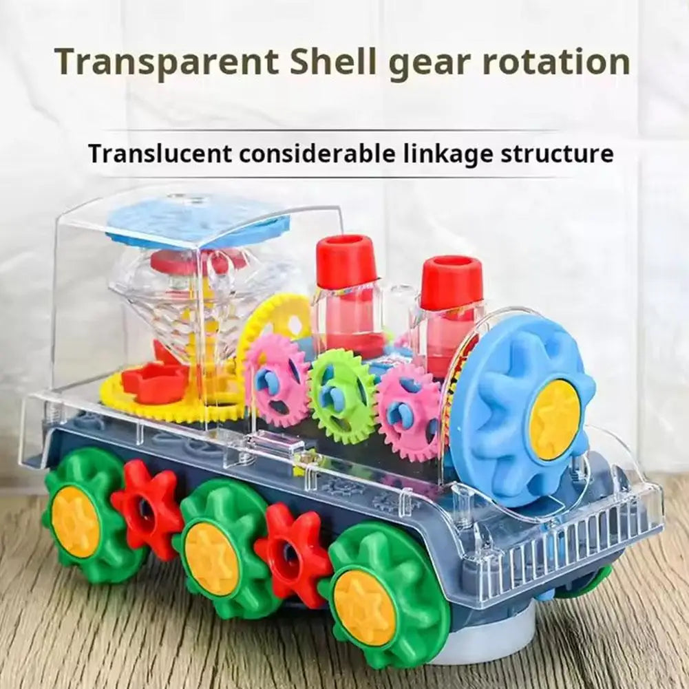 Transparent Light Music Train LED Early Educational Toys Bump Go Toy