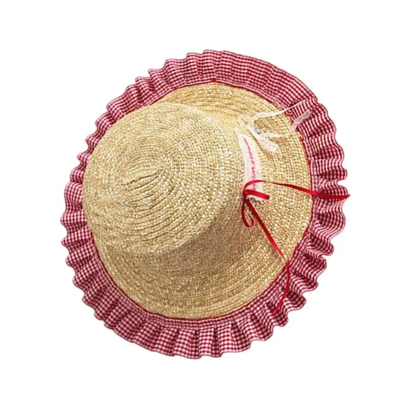 Kids Wide Brim Straw Sun Hat | Bowknot, Adjustable, UV Protection