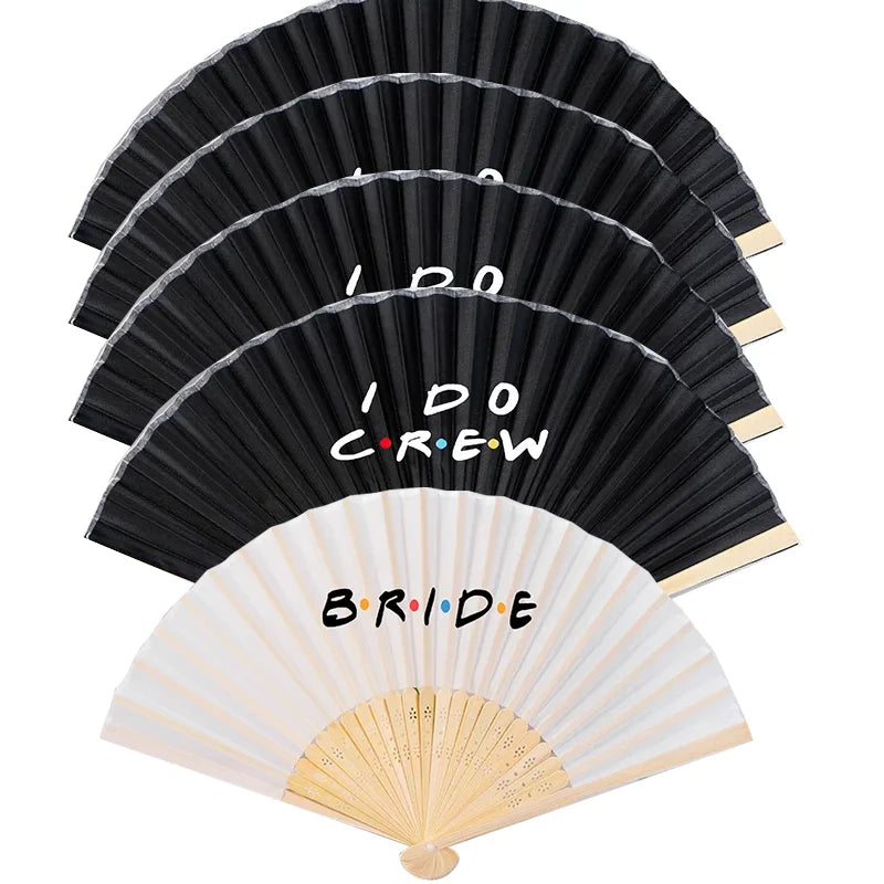 Bride & I Do Crew Bamboo Hand Fans | Bachelorette Party Gift Bachelorette Party Fan Peaceful Pleasures Health and Wellness set C
