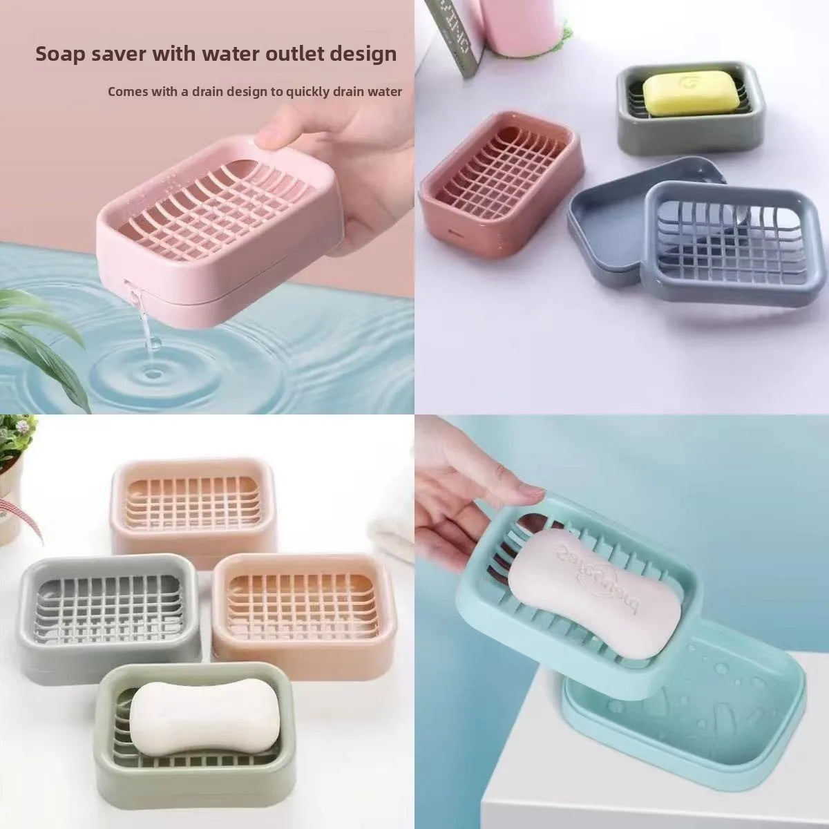 Home and daily necessities double-layer draining soap box, bathroom soap rack, soap drainage rack, bathroom storage small box Peaceful Pleasures Health and Wellness