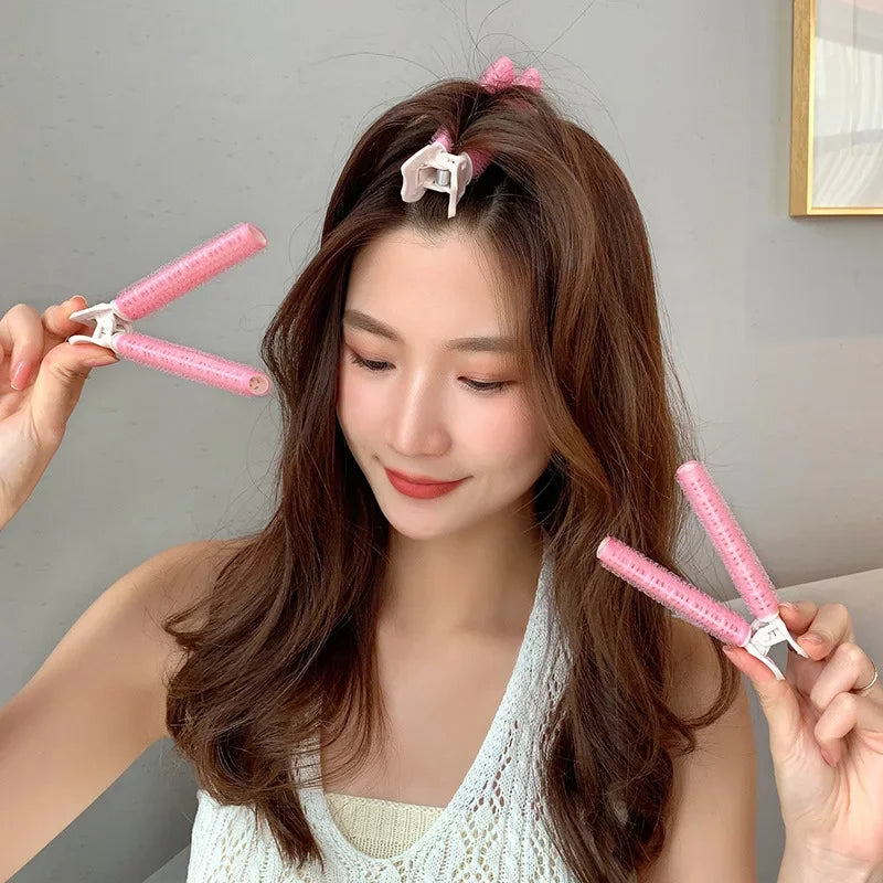 2Pcs Bangs Hair Root Fluffy Lazy Hair Clips Hair Top Styling Hairpins Hair Rollers Bangs Curling Barrel Hair Clips Curlers Tools Peaceful Pleasures Health and Wellness