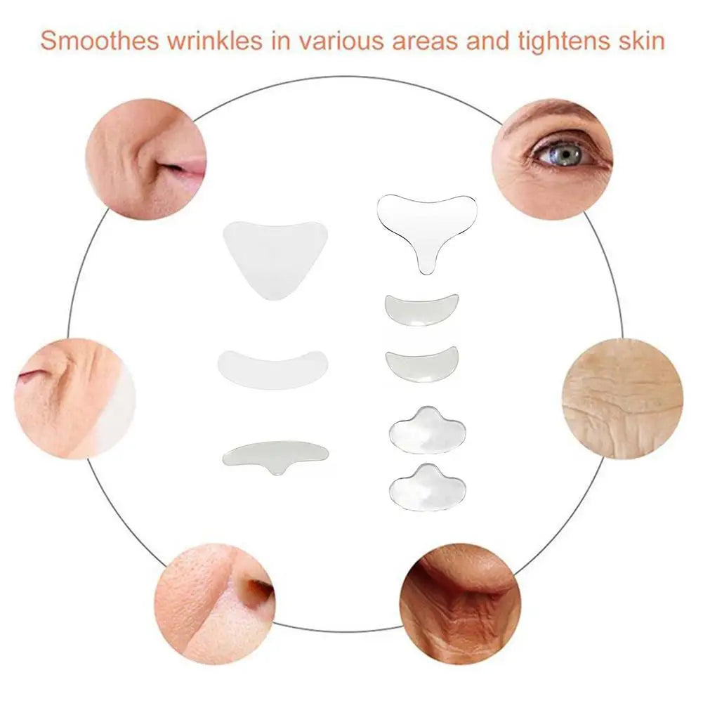 Silicone Transparent Anti Wrinkle Patches for Chest Neck Lift Tapes Pads Forhead Eye Checklift Reusable Use at Work or Sleeping Peaceful Pleasures Health and Wellness