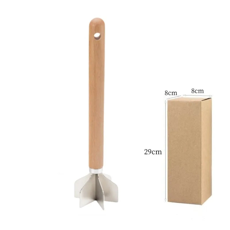 6-Blade Stainless Steel Meat Chopper & Potato Masher Meat Chopper Tool Peaceful Pleasures Health and Wellness Beige