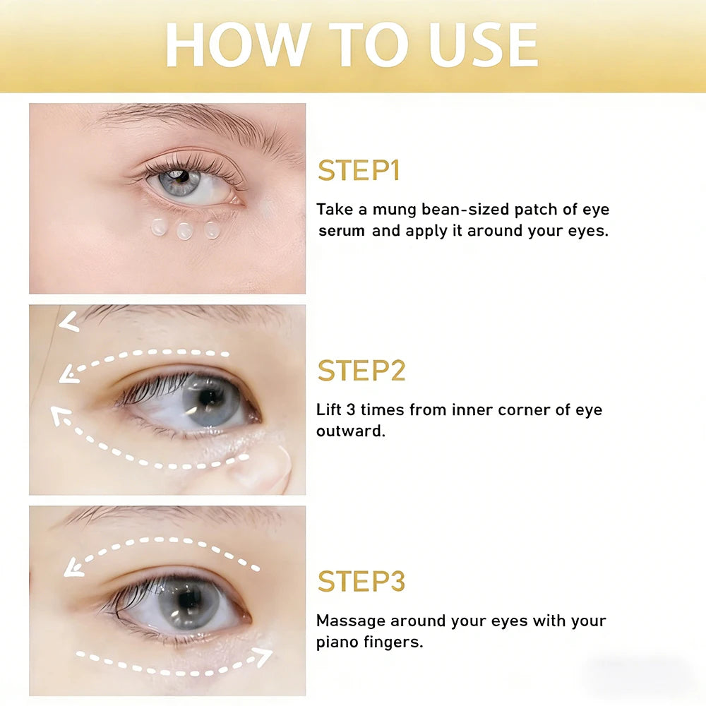 HISENRAIN 4-in-1 Anti-Aging Eye Serum - Dark Circles & Puffiness Removal, Day & Night Care, Rejuvenating Eye Treatment Peaceful Pleasures Health and Wellness