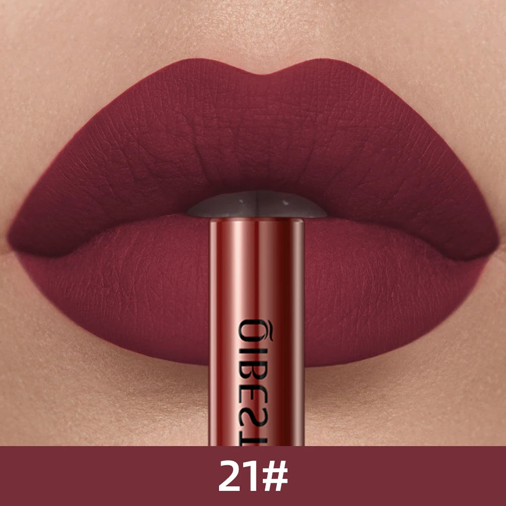 QiBest 24 Colors Matte Liquid Lipstick – Waterproof Velvet Lip Gloss