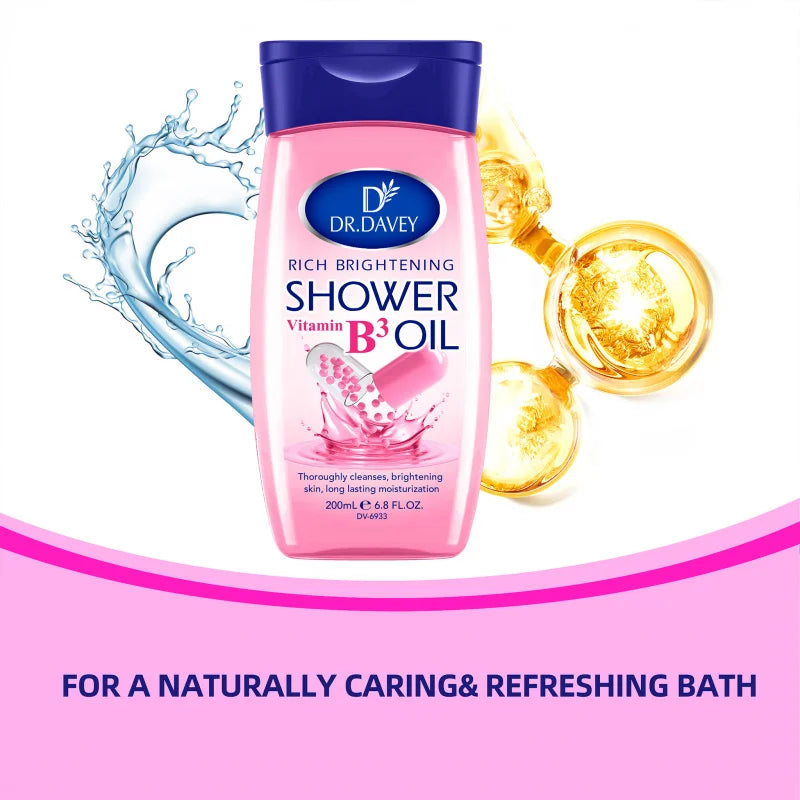 DR.DAVEY Vitamin B3 Brightening Shower Oil 200ml | Body Care