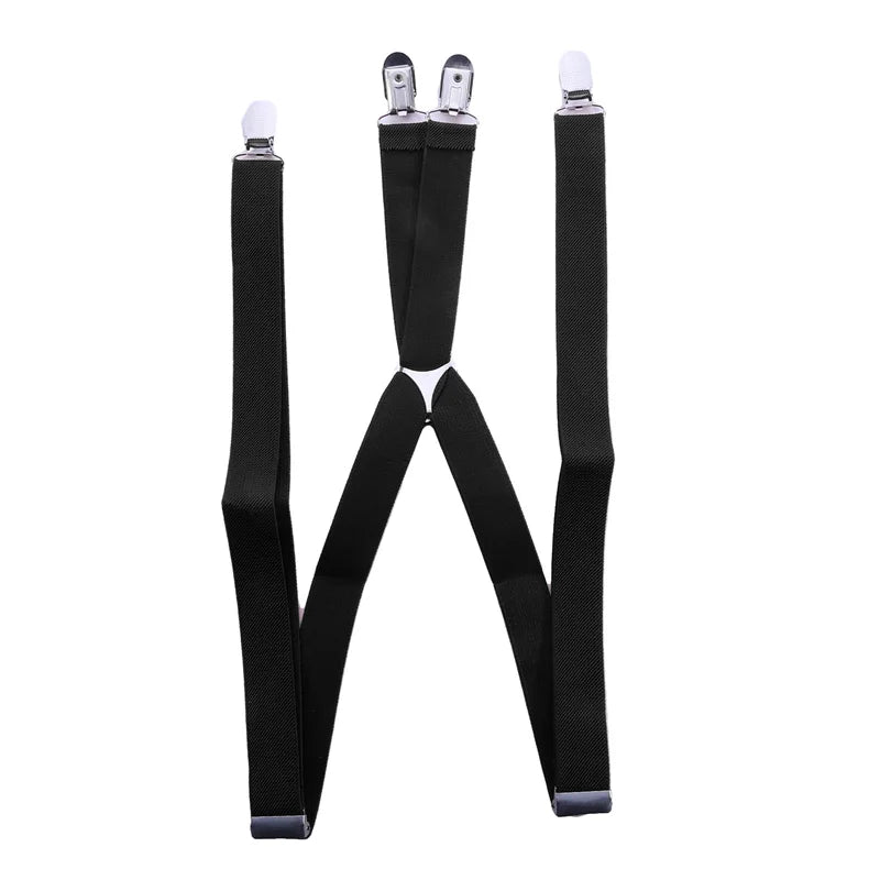 2.5*110cm Men Women Suspender Adult 4 Clips Mens Suspenders X Type Elastic Adjustable Strap Wide Braces Work Male Jockstrap Peaceful Pleasures Health and Wellness black