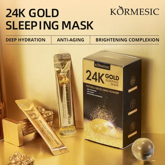 BIOAOUA 24K Gold Sleeping Face Mask – Hydrating & Firming 20pc Sleeping Face Mask Oasis Select