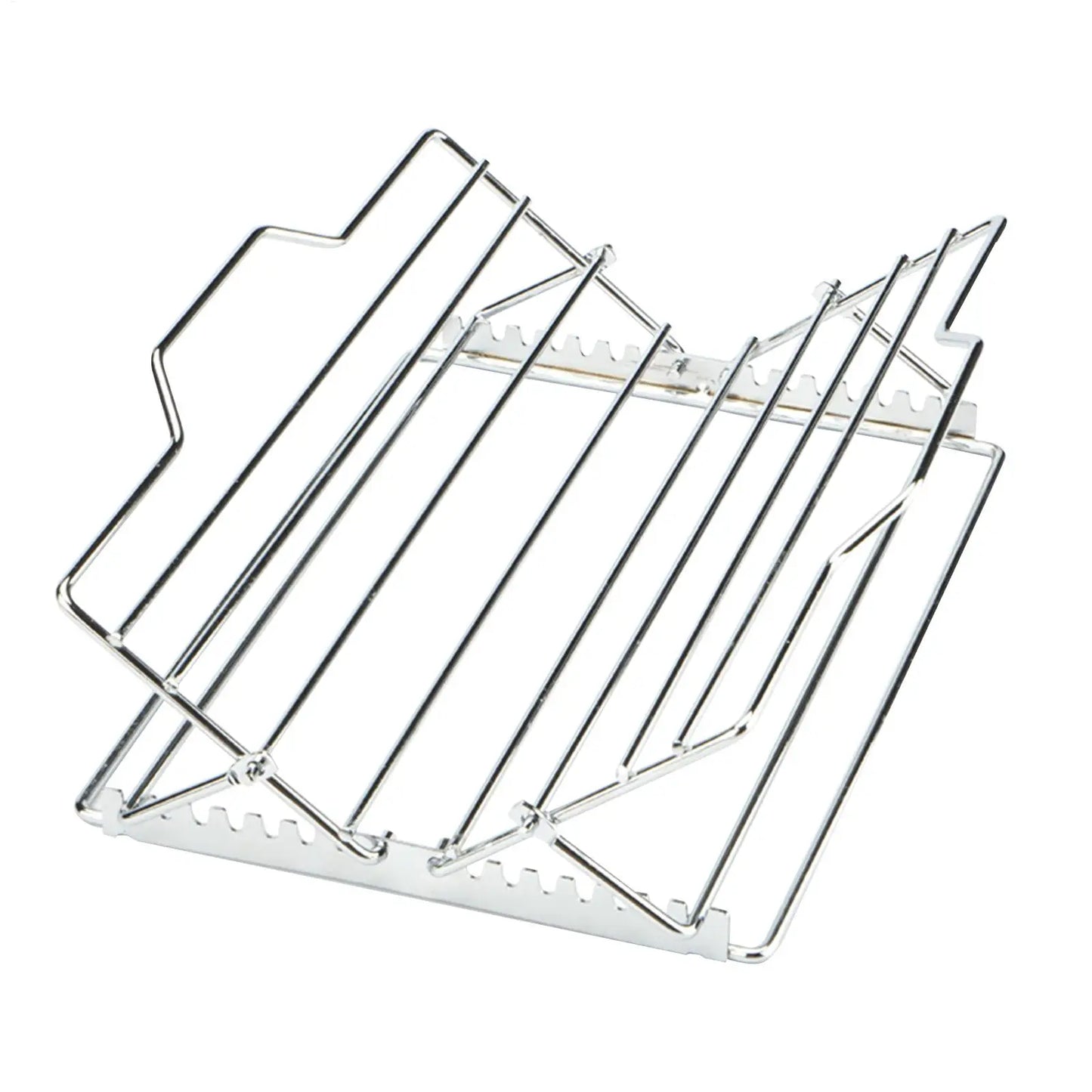 Adjustable V-Shaped Roasting Rack Stainless Steel Chicken & Turkey Stand for Even Baking, Broiling & Air Frying Peaceful Pleasures Health and Wellness