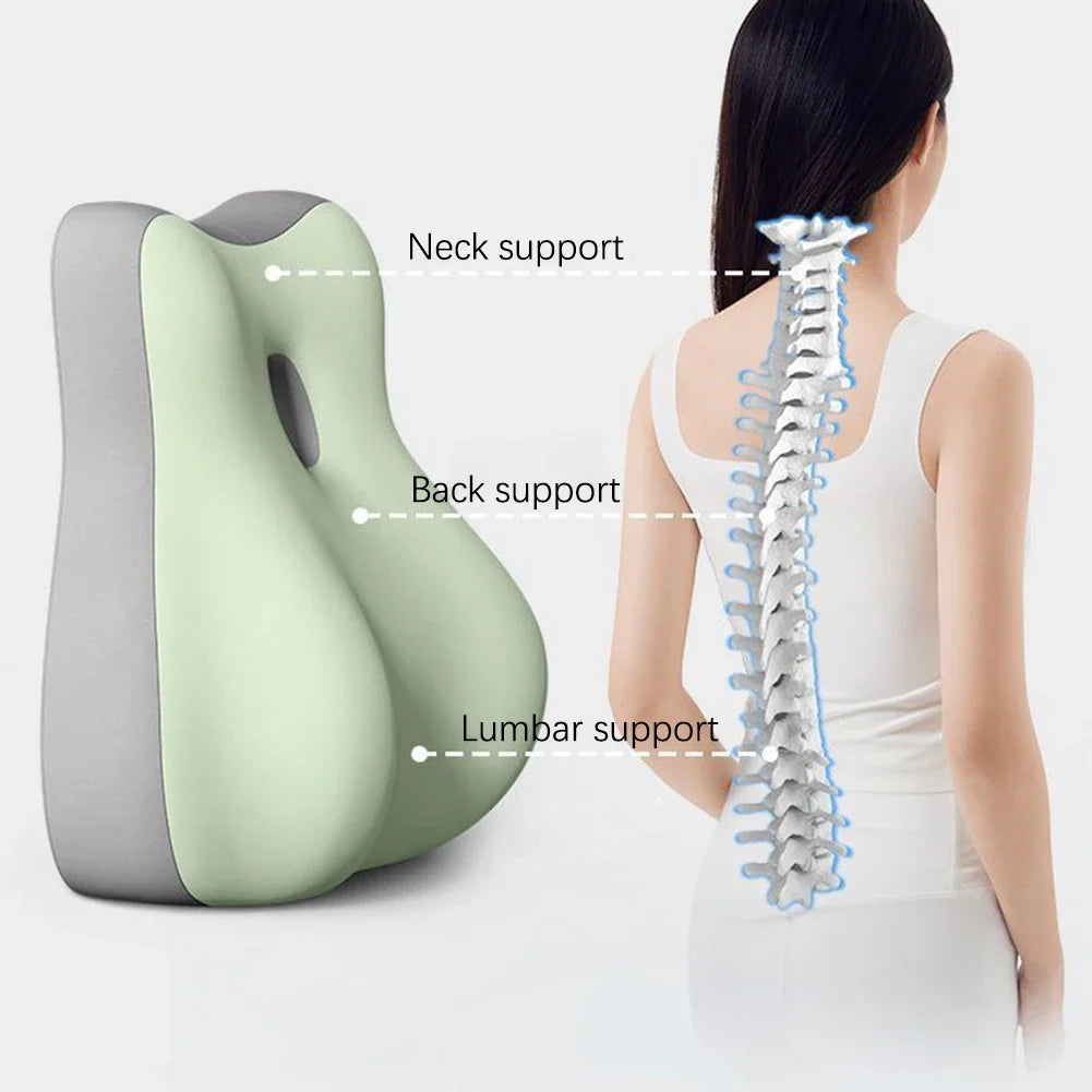 Memory Foam Lumbar Cushion Ergonomic Back Support Pillow With Breathable Cover For Office Chair Car Seat Bed Backrest Peaceful Pleasures Health and Wellness
