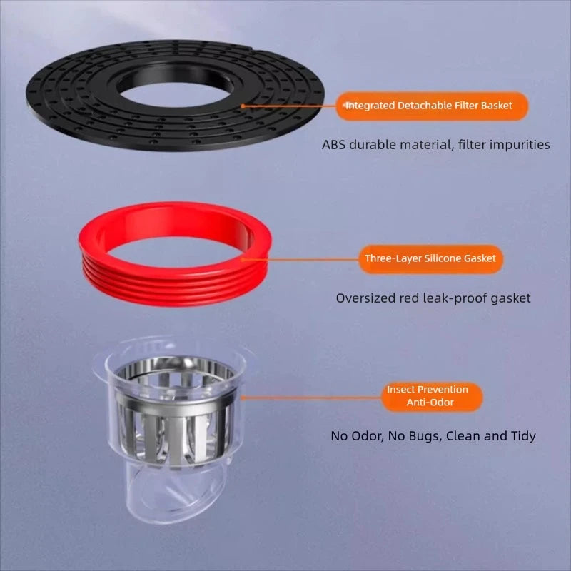 Floor Drain Core Shower Floor Strainer Cover Toilet Sewer Anti-odor Plug ABS No Smell Bathroom Toilet Sewer Shower Drain Peaceful Pleasures Health and Wellness