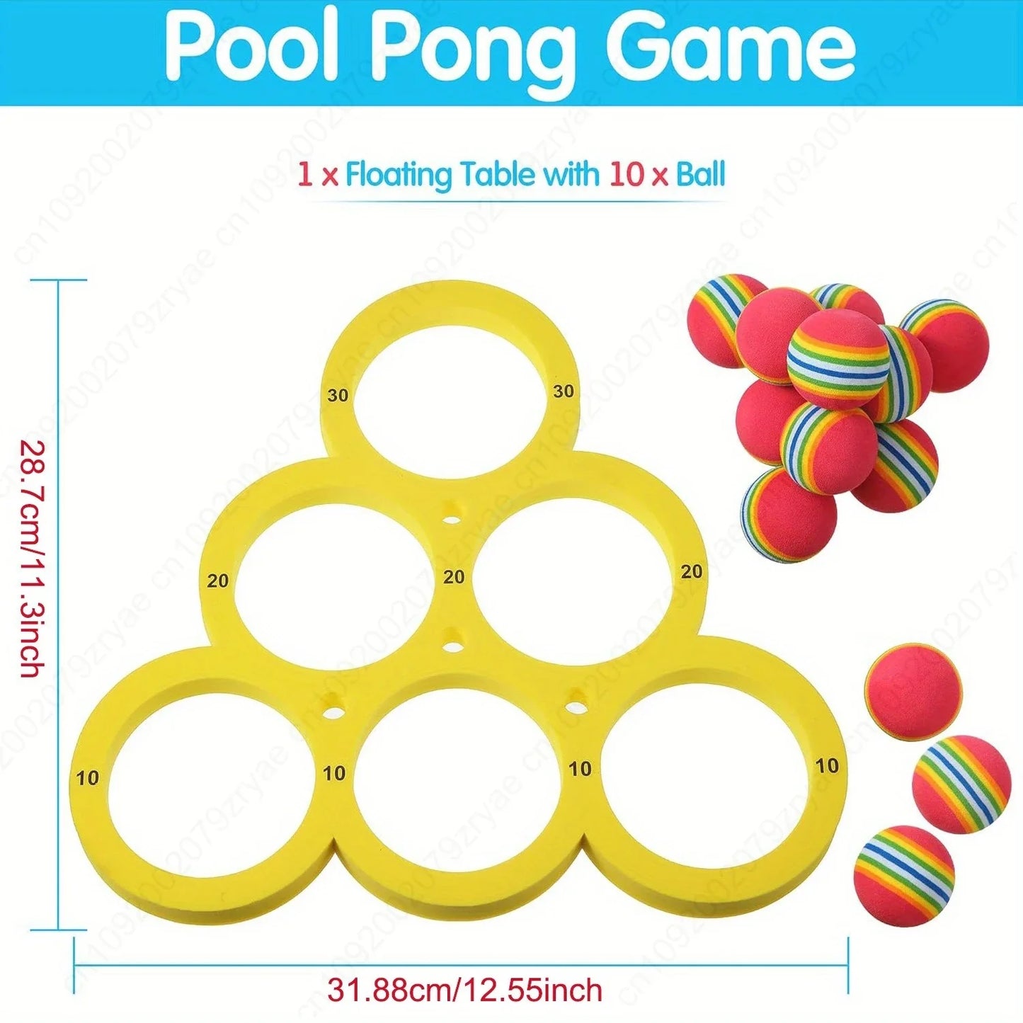 Swimming Pool Toss Game Set – Floating Board & 10 EVA Balls