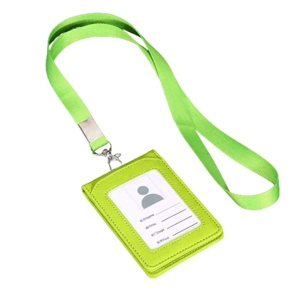 Business Neck Strap Stationery Office School Supplies Badge Holder Card Holder with Lanyard Bus Cards Cover ID Desk Organizer Peaceful Pleasures Health and Wellness green