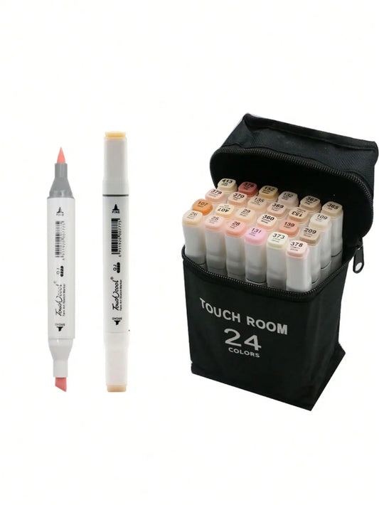 Bview Art Dual Tip Alcohol Based Flesh Marker Pen 24colors Skin Peaceful Pleasures Health and Wellness 24 colors