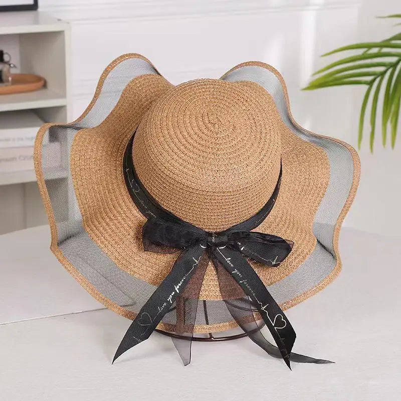 Women's Wide Brim Straw Sun Hat – UV Shield Beach Floppy Hat