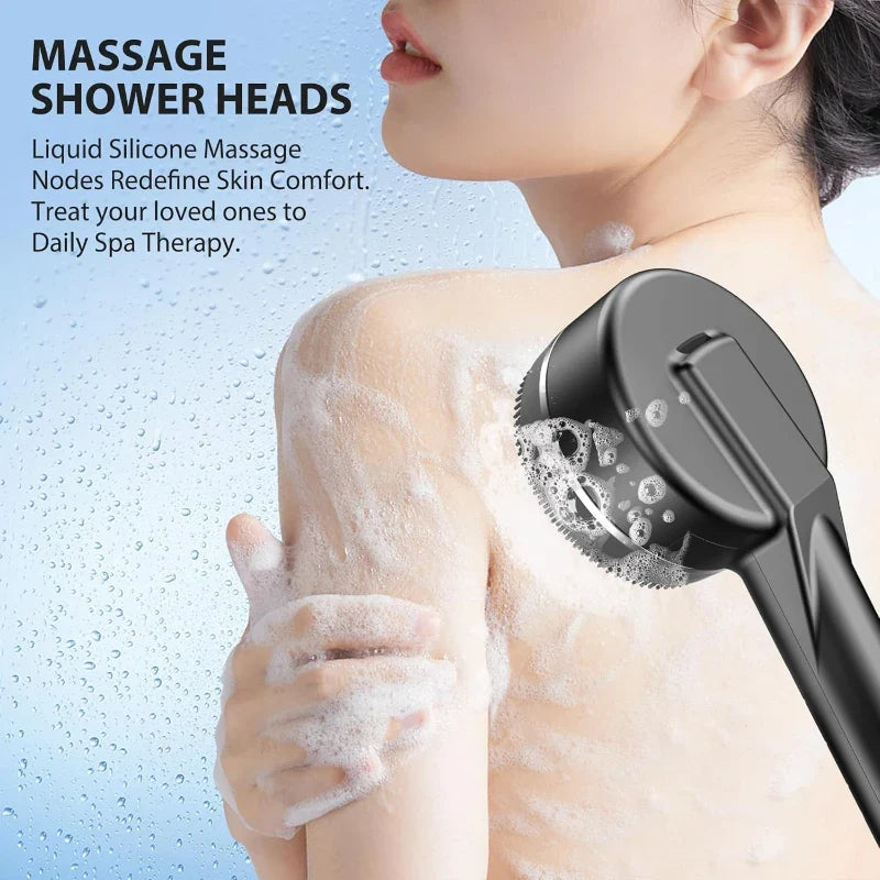 4-Mode Handheld Shower Head | Self-Cleaning, High Pressure