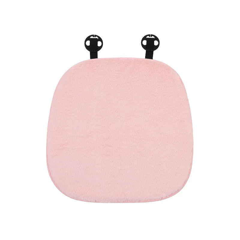 Cute Pink Plush Car Seat Cushion | Soft Winter Warm Car Pad