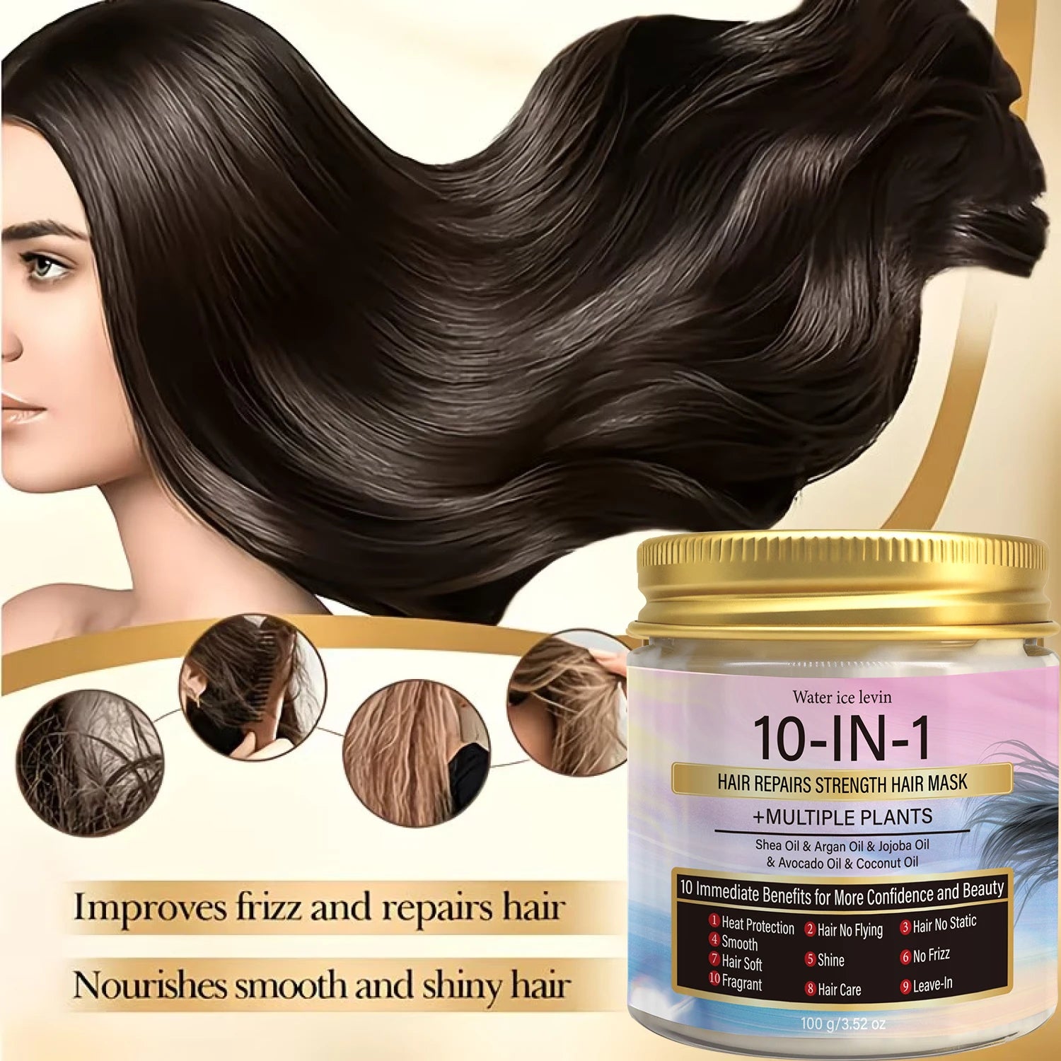 Multi-Oil Hair Mask with Keratin & Biotin | 10-in-1 Repair Hair Treatment Mask Peaceful Pleasures Health and Wellness