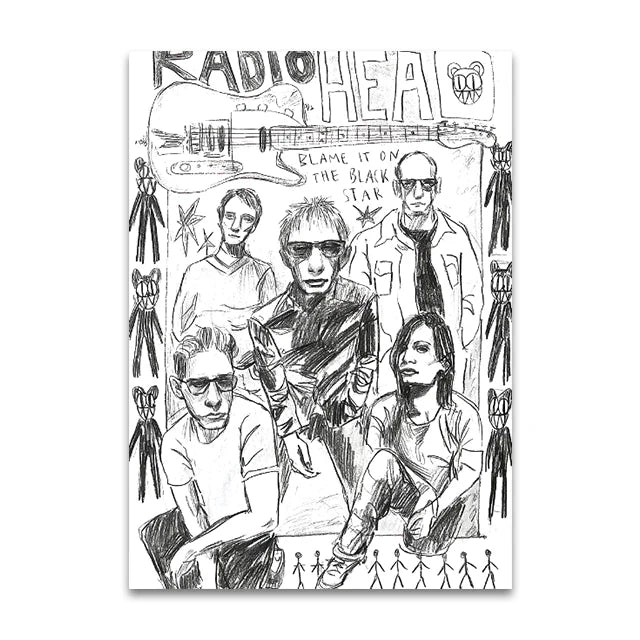 Rock Band Album Vintage Canvas Wall Art Print | Music Gift