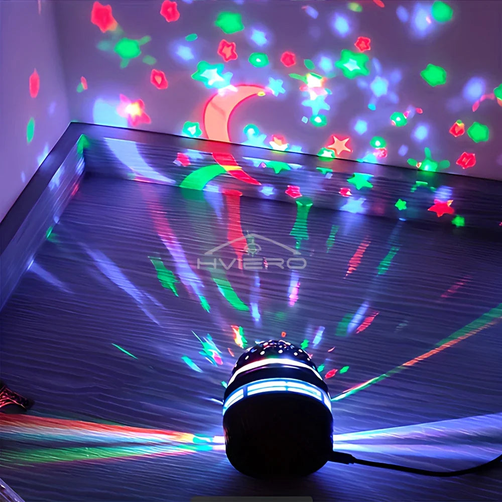 Galaxy Night Light Projector – Rotating Starry Sky USB LED
