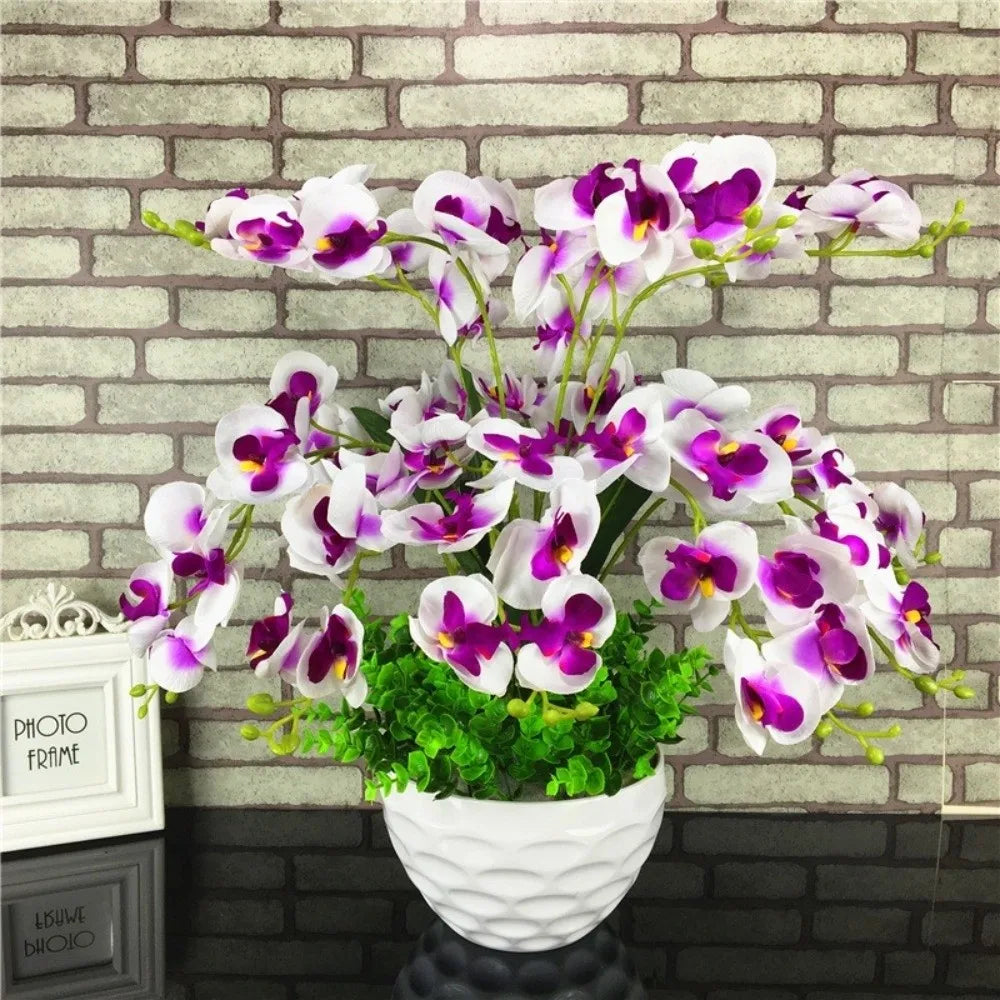 Butterfly Orchid Artificial Flowers Real Touch 7 Forks 3D Orchidea Phalaenopsis Silk Flower Home Wedding Decoration Peaceful Pleasures Health and Wellness