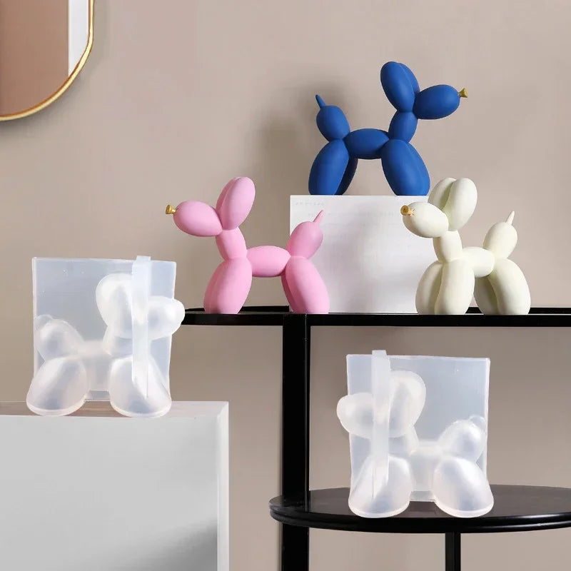 Candle Mold Stereoscopic Balloon Dog Decoration Resin Gypsum Aromatherapy Candle 3D Silicone Mold Peaceful Pleasures Health and Wellness