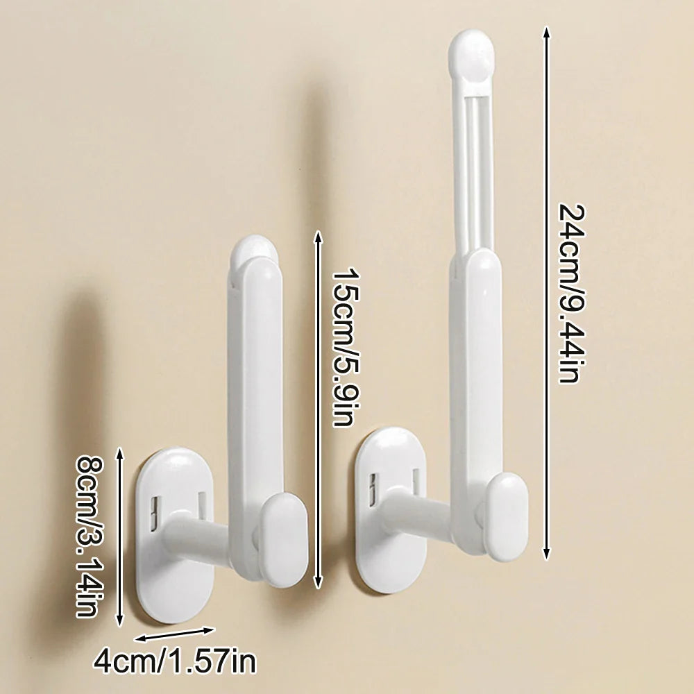 L-Shape Adjustable Punch-Free Hook for Hats, Coats & Towels