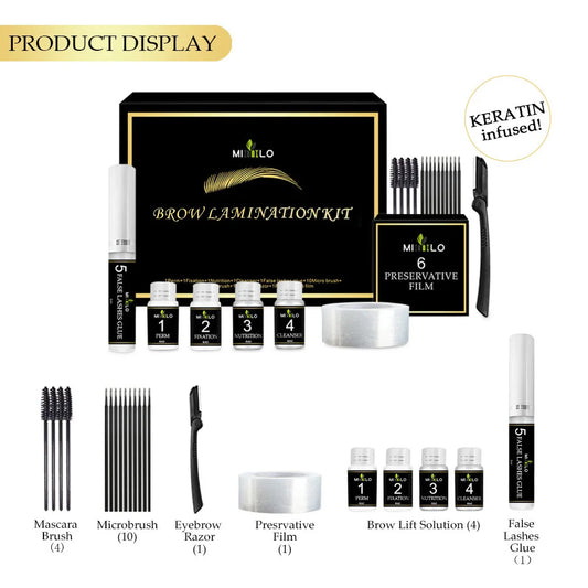 Set de permanente de pestañas y cejas Kit de permanente de pestañas Kit de lifting de pestañas Kit de definición de pestañas con Peaceful Pleasures Health and Wellness Black