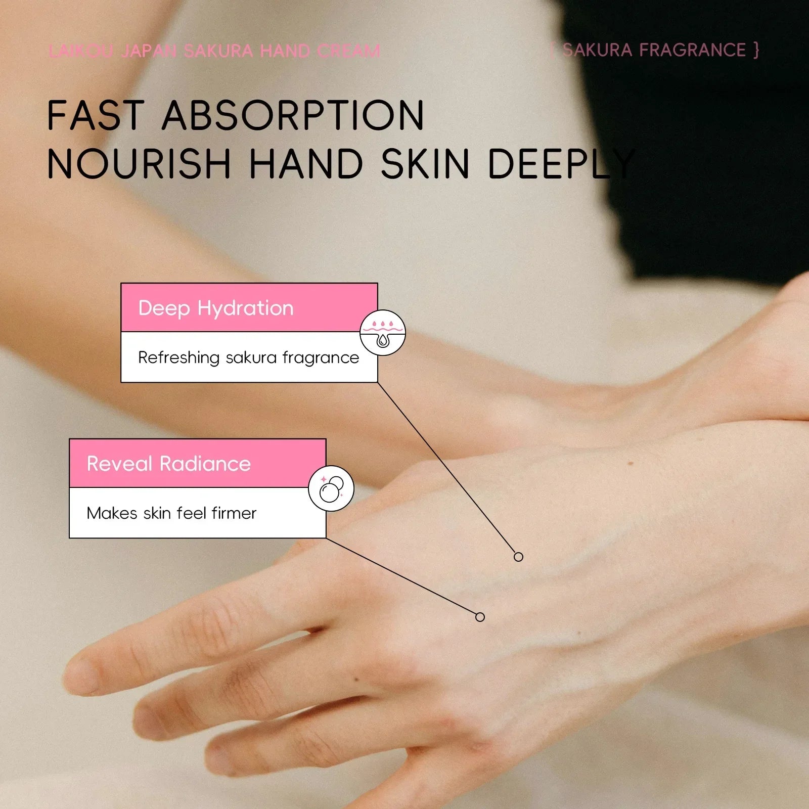 LAIKOU Sakura Hand Cream – Moisturizing & Brightening Travel Balm Peaceful Pleasures Health and Wellness