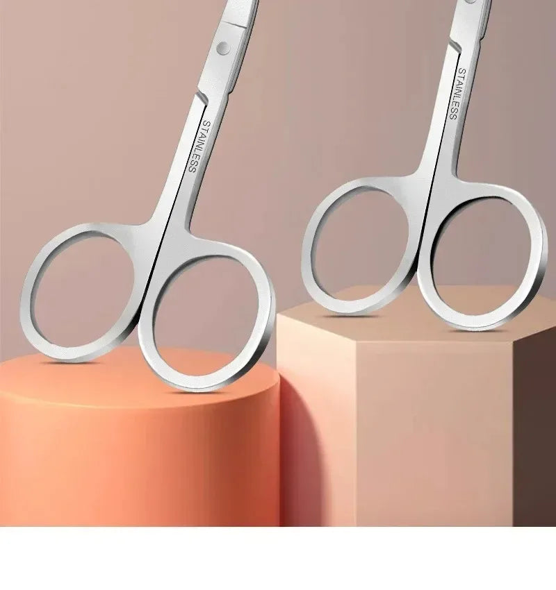 10pcs Curved Pedicure Scissors, Manicure Tool, Epilator, Scissor, Cuticle Trimmer, Eyelash, Nose, Eyebrow, Stainless Nails Peaceful Pleasures Health and Wellness