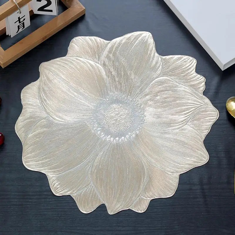 Lotus Flower PVC Placemat – Heat Resistant & Waterproof