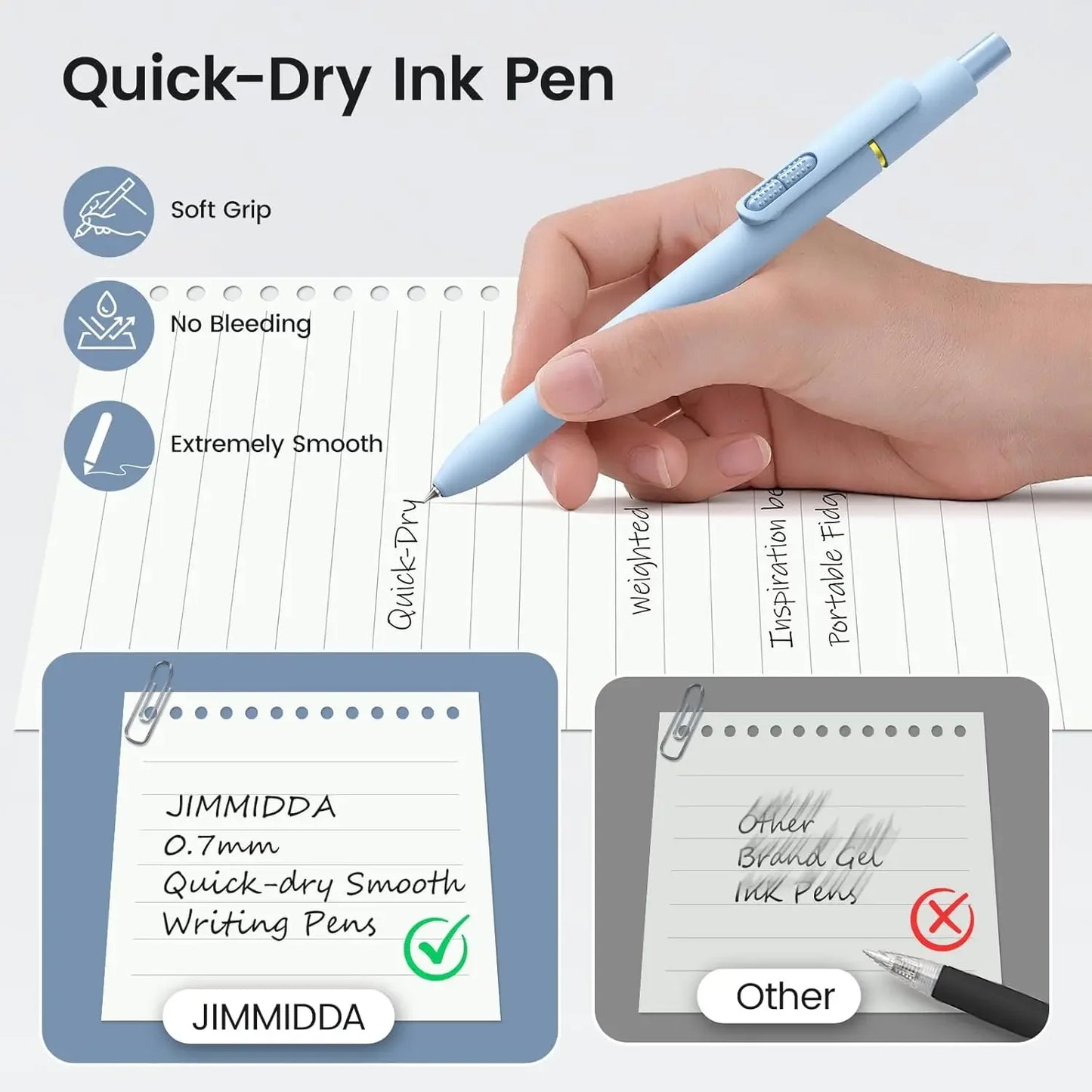 8Pcs Black Gel Pens - 0.7mm Medium Point Quick-Drying Ink, Smooth Writing Retractable Pen for Men and Women Peaceful Pleasures Health and Wellness