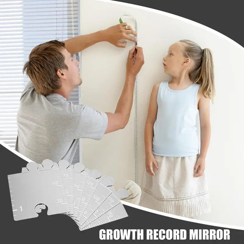 Kids Acrylic Height Chart Wall Mirror | Nursery Growth Ruler Kids Growth Chart Peaceful Pleasures Health and Wellness