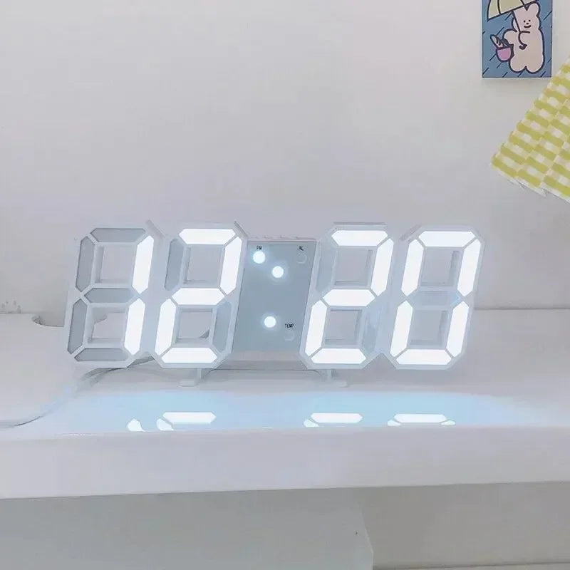 LED Digital Wall Clock – 3D Alarm & Timer for Home Décor LED Digital Clock Peaceful Pleasures Health and Wellness