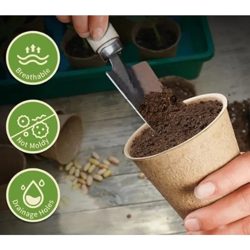 Biodegradable Peat Pots Seed Starter Cups with Drainage – 20/40pk
