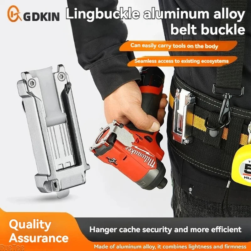 Quick-Release Tool Belt Buckle for Drills, Wrenches & Tape Measures