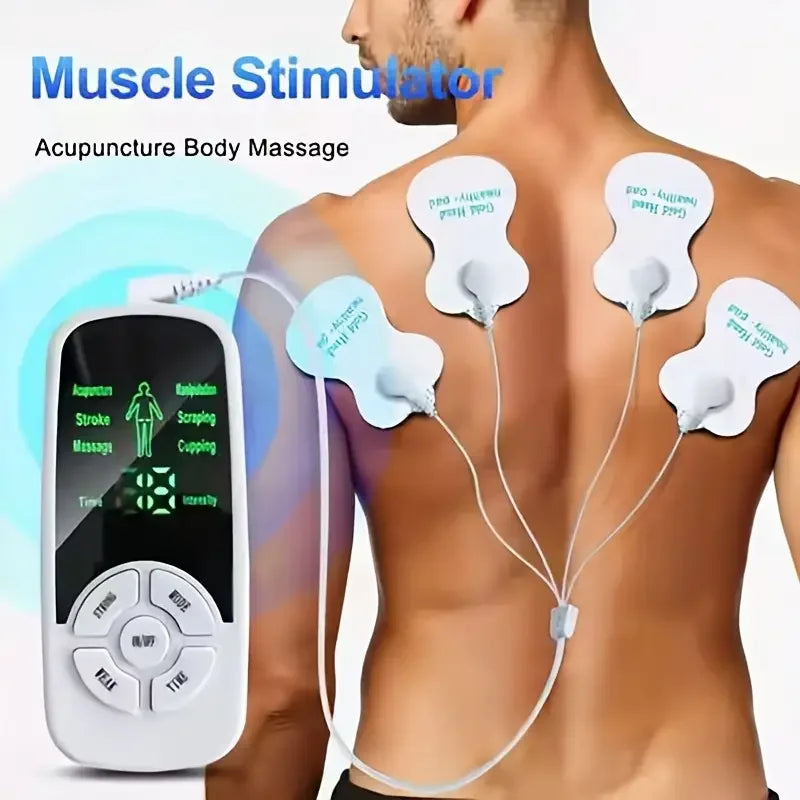 Multifunctional Digital Modes Massage Device ECG Neck Massage Machine Mini Muscle Device Peaceful Pleasures Health and Wellness WHITE