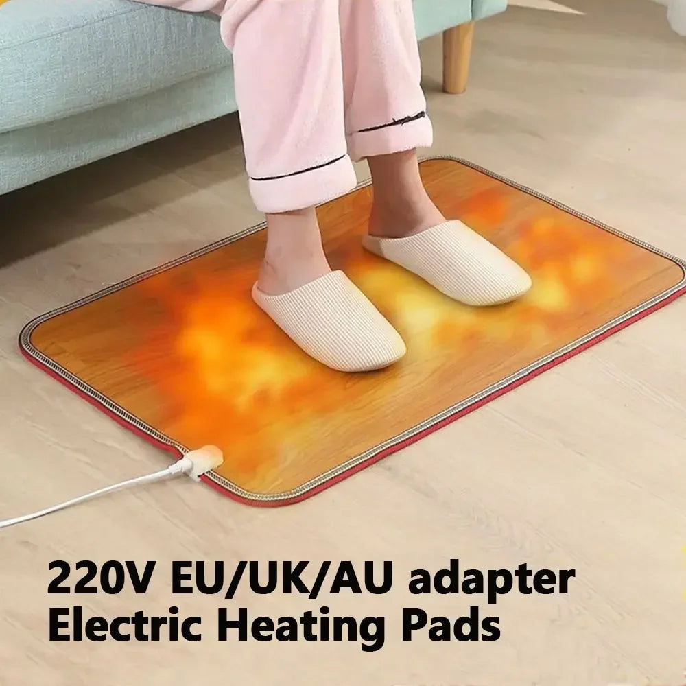 220V Winter Heating Foot Mat Office home Electric Heating Pad Warm Feet HeaterThermarpet Leather Household Floor Electric Heater Peaceful Pleasures Health and Wellness