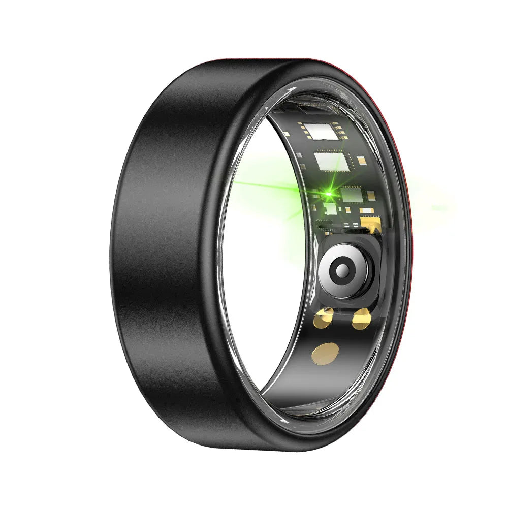 R09 Smart Ring Men Women with Charging Case,Heart Rate Blood Oxygen Monitor, IP68 & 5ATM Waterproof For Android iOS Holiday Gift Peaceful Pleasures Health and Wellness Black 8