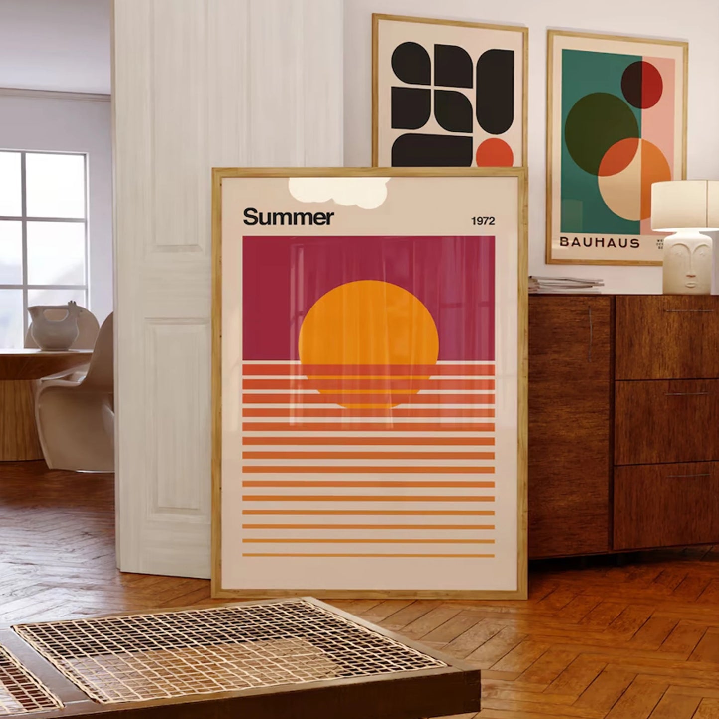 Modern Bauhaus Summer Canvas Wall Art Print | Home Decor