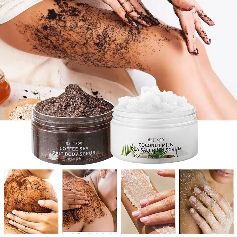 Coffee Sea Salt Body Scrub – Natural Exfoliating Cleanser 250g