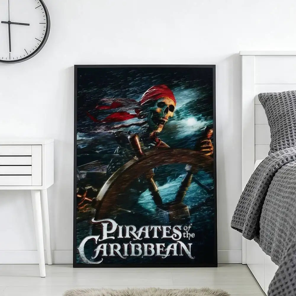 Pirates of the Caribbean Retro Canvas Wall Art Print | Unframed