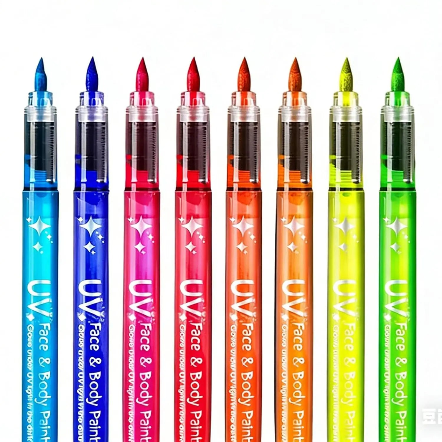 Glow in The Dark Face Paint Markers, Black Light Neon Body Paint Pens for Skin, Washable UV Temporary Tattoo for Birthday Glow Peaceful Pleasures Health and Wellness 8pcs mix color